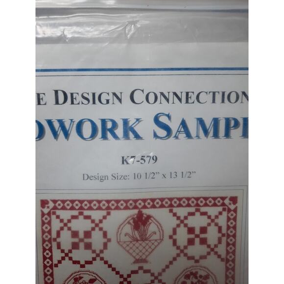 The Design Connection Counted Cross Stitch Kit Redwork Sampler 10.5x13.5 - Picture 3 of 5